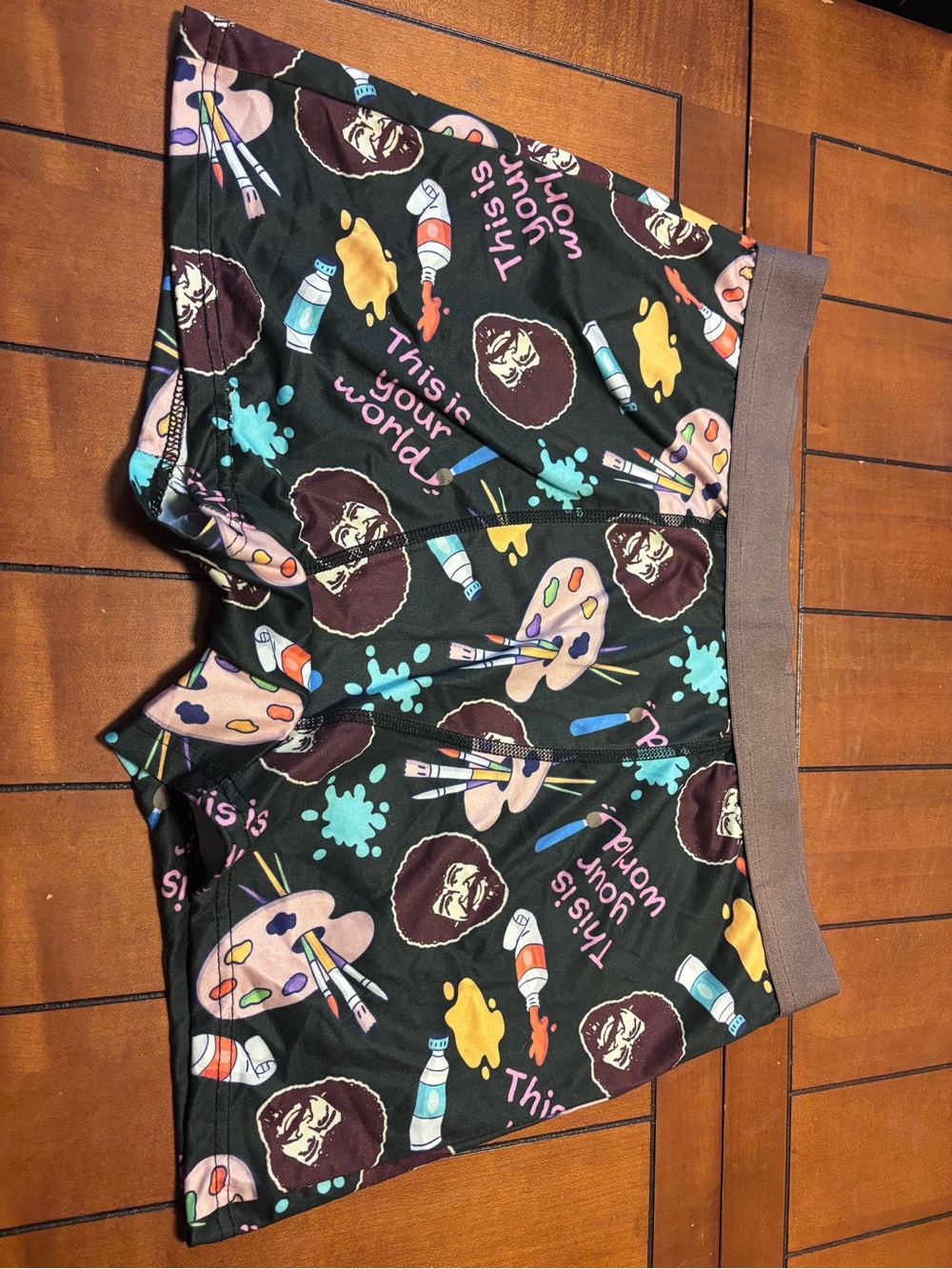 Bob Ross Mens Black Art-Themed Stretch Boxer Briefs Never worn, see pics